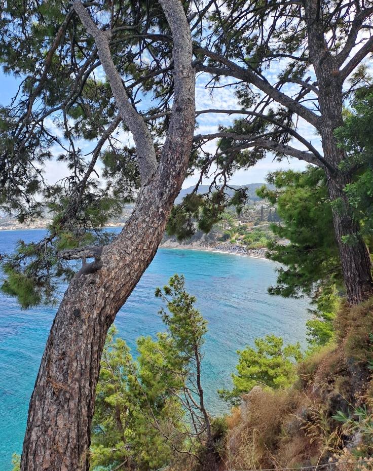 Udsigt fra Floka til Paradise Beach